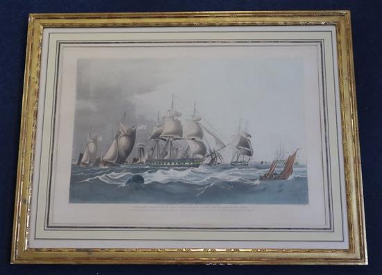Rosenburg after William Huggins The Right Hon. Lord Yardboroughs Yacht, The Falcon of 351 Tons 17 x 24.5in.